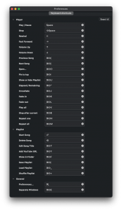 Keyboard shortcuts - Lyrics Player